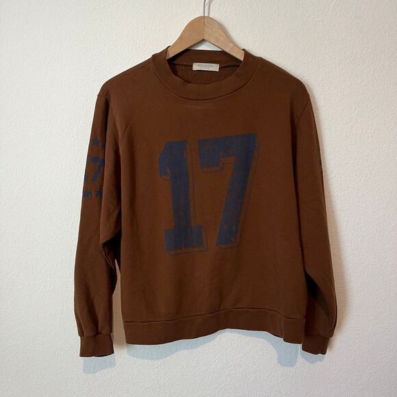 Free People x Ragabond Studio Brown Halftime Sweatshirt Women's Size Small - Picture 1 of 8